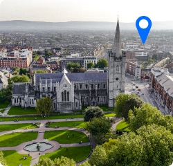 Image of castle with pin