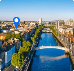 Image of river with pin